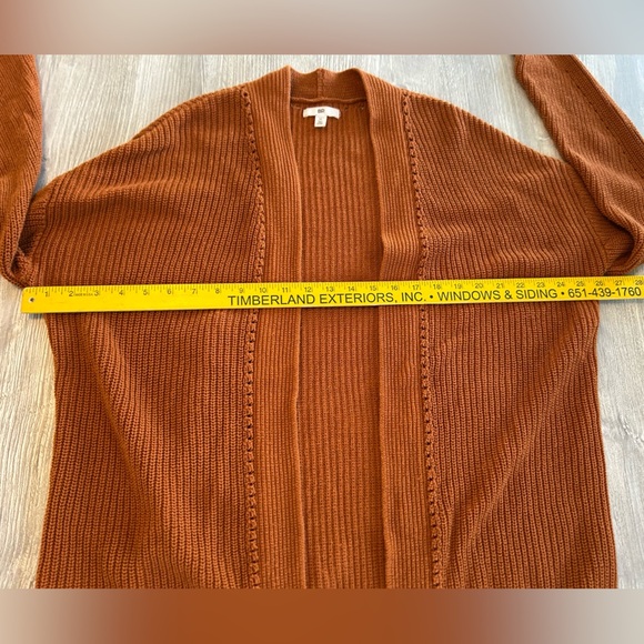 BP. Cozy Long Knit Sweater Cardigan Duster Womens Medium Orange Rust Fall Winter - Picture 7 of 8